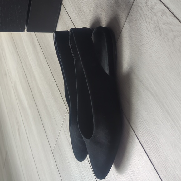 EVERLANE Black Suede Slingback Pointed Toe Slip On Flats Shoes Size 7 - Picture 2 of 4